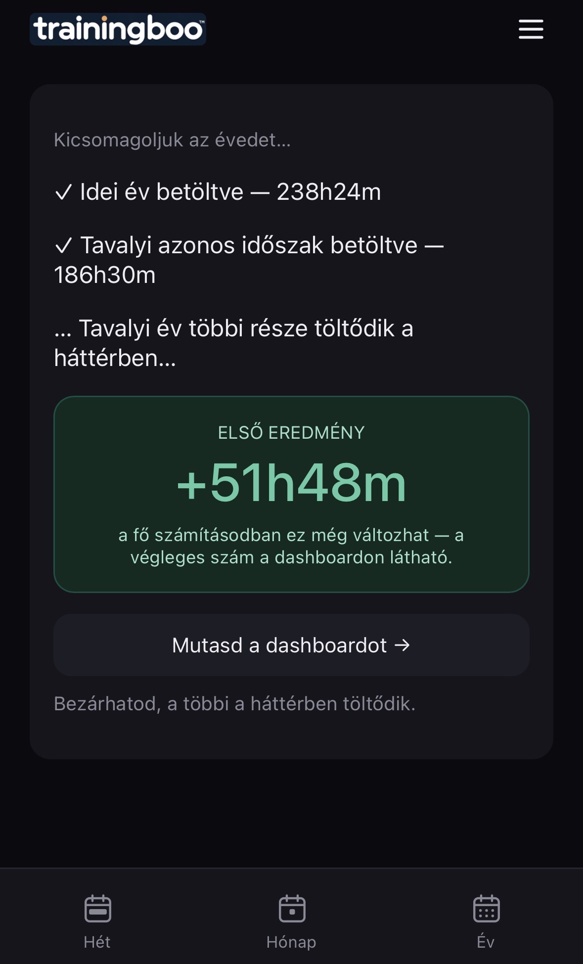Első eredmény